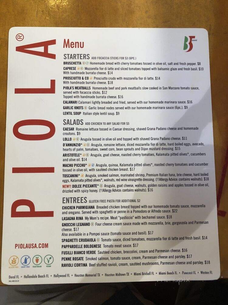 Piola - Davie, FL menu_pic