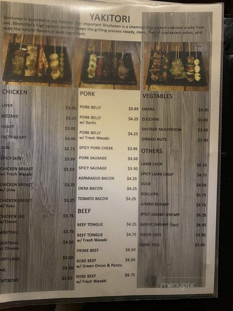 Honda-Ya Japanese Restaurant - Fullerton, CA menu_pic