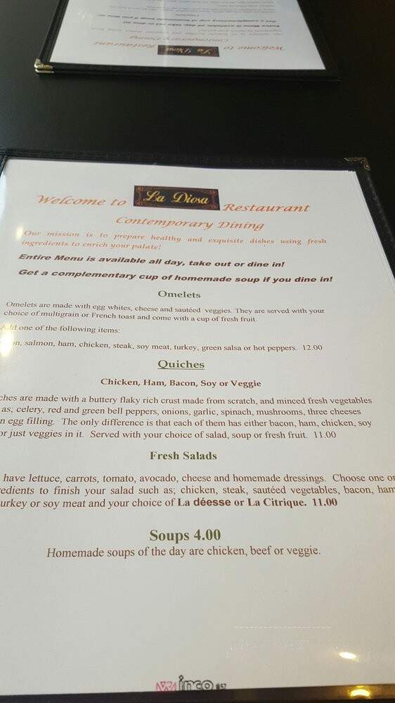 La Diosa - Chicago, IL menu_pic