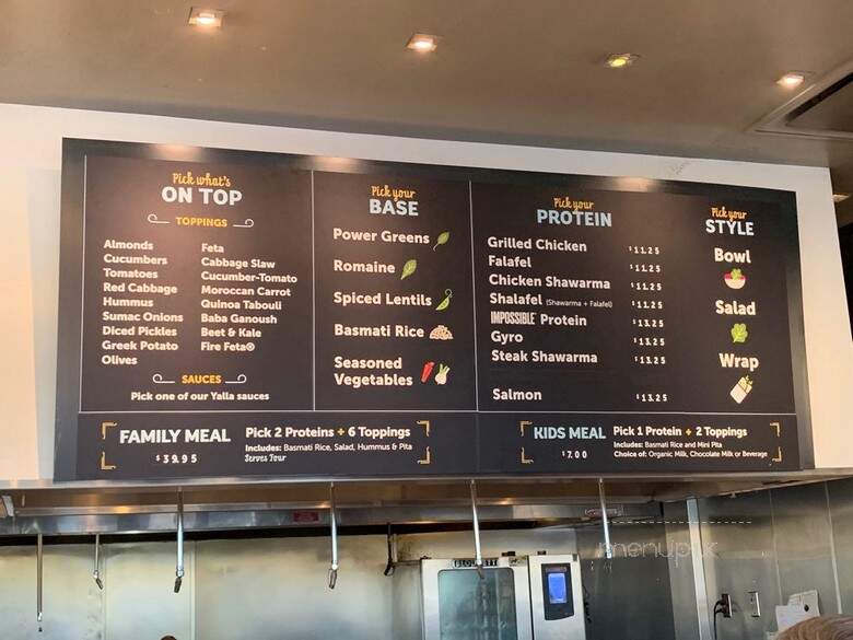 Yalla Mediterranean - Walnut Creek, CA menu_pic