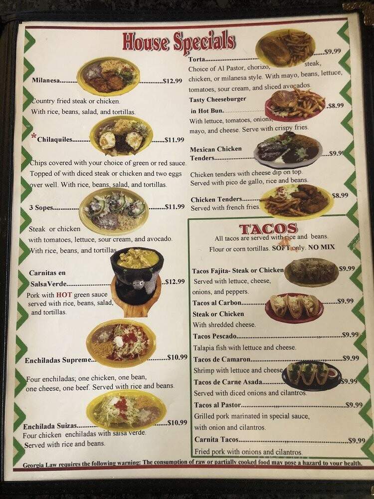 5 de Mayo - Brunswick, GA menu_pic