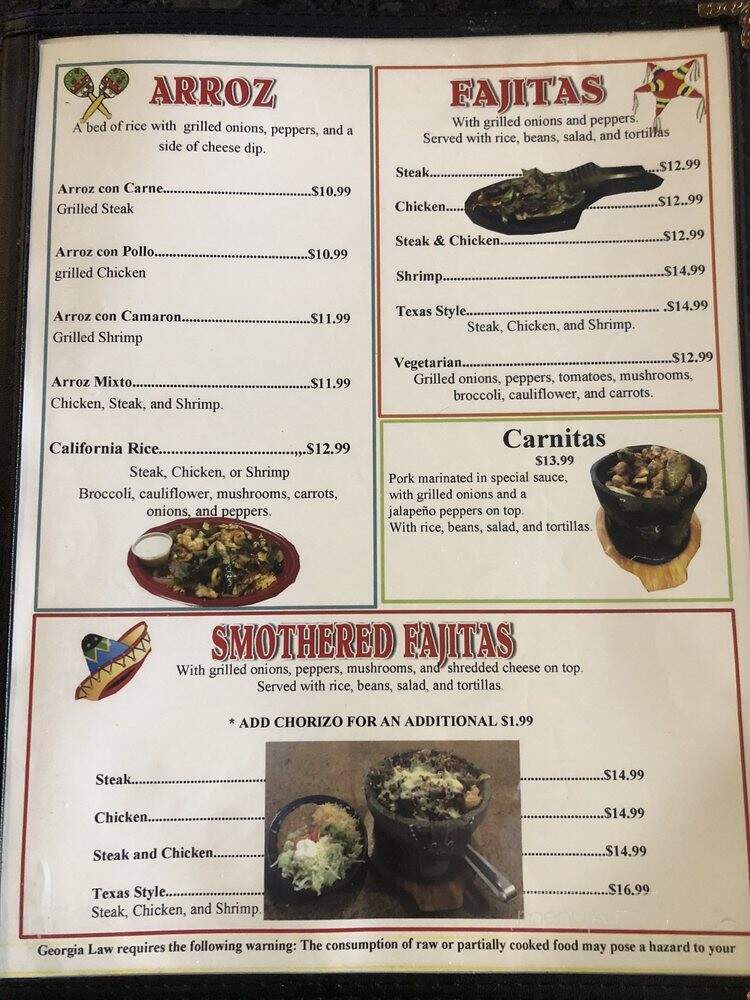 5 de Mayo - Brunswick, GA menu_pic