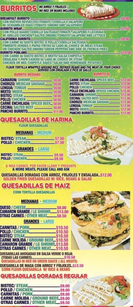 Taco Rey Restaurant - Bronx, NY menu_pic