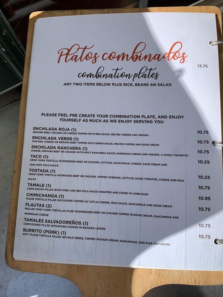 Casa Manana - San Rafael, CA menu_pic