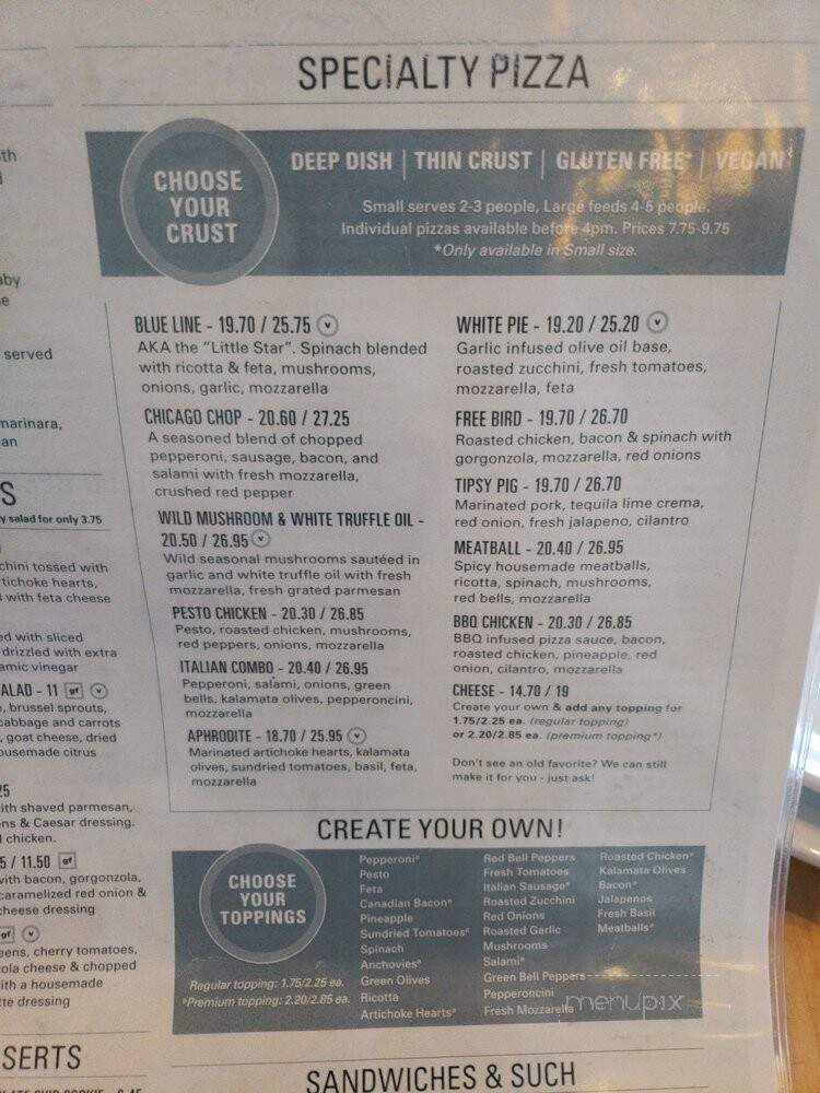 Blue Line Pizza - San Carlos, CA menu_pic