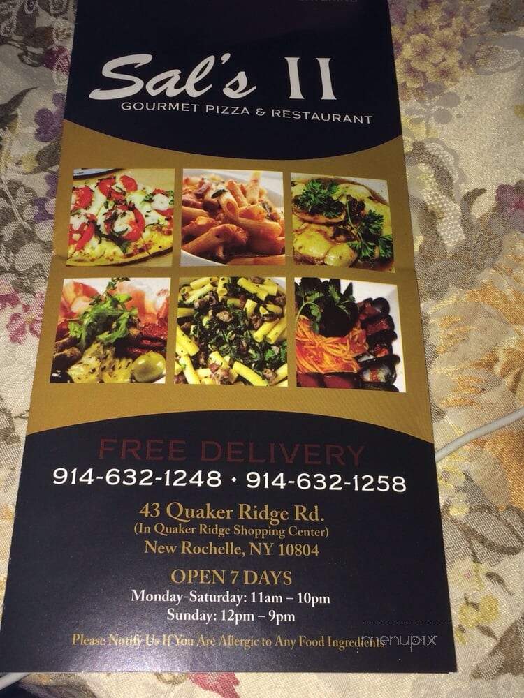 Sal's Gourmet Pizzeria & Restaurant - New Rochelle, NY menu_pic
