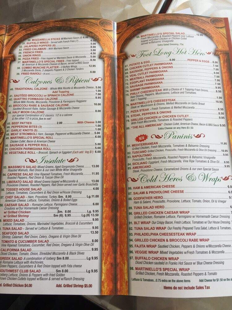 Martiniello's III Pizzeria - Ozone Park, NY menu_pic