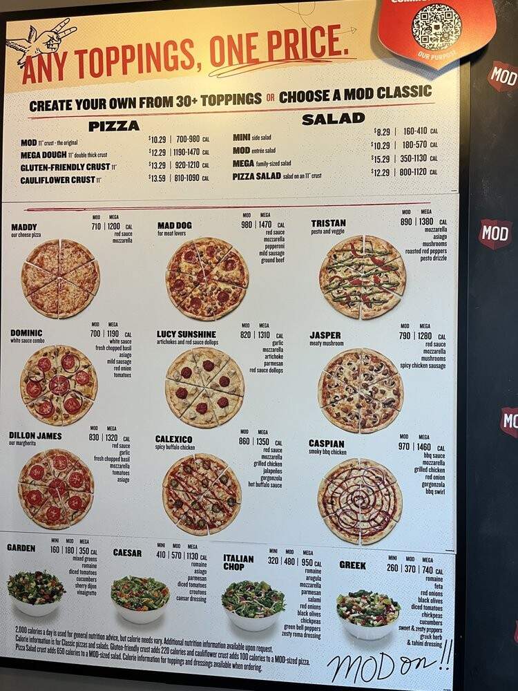 MOD Pizza - Austin, TX menu_pic
