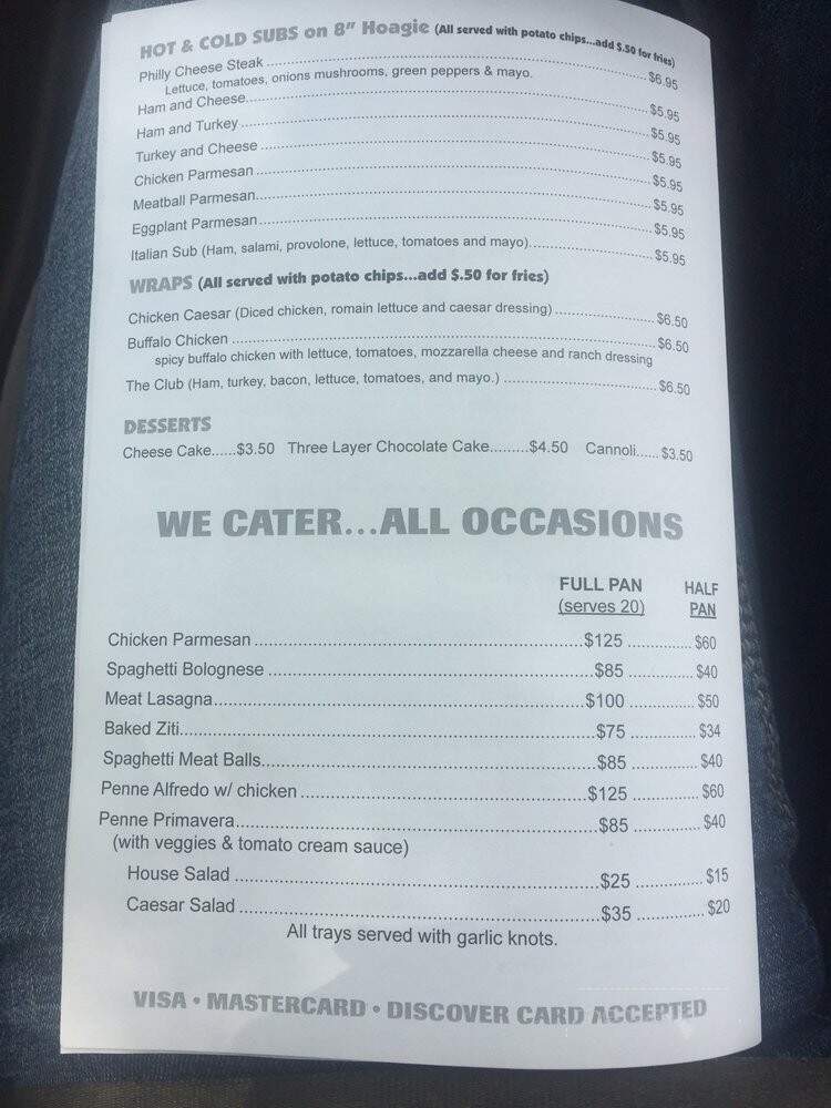 Primo Pizza - Cary, NC menu_pic