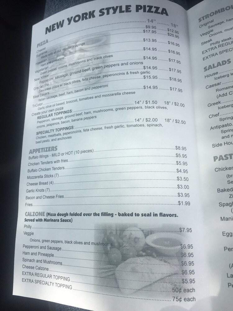 Primo Pizza - Cary, NC menu_pic