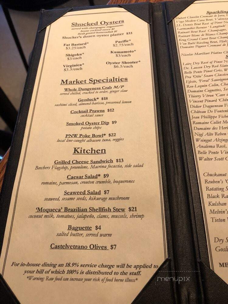 Taylor Shellfish Oyster Bar - Seattle, WA menu_pic
