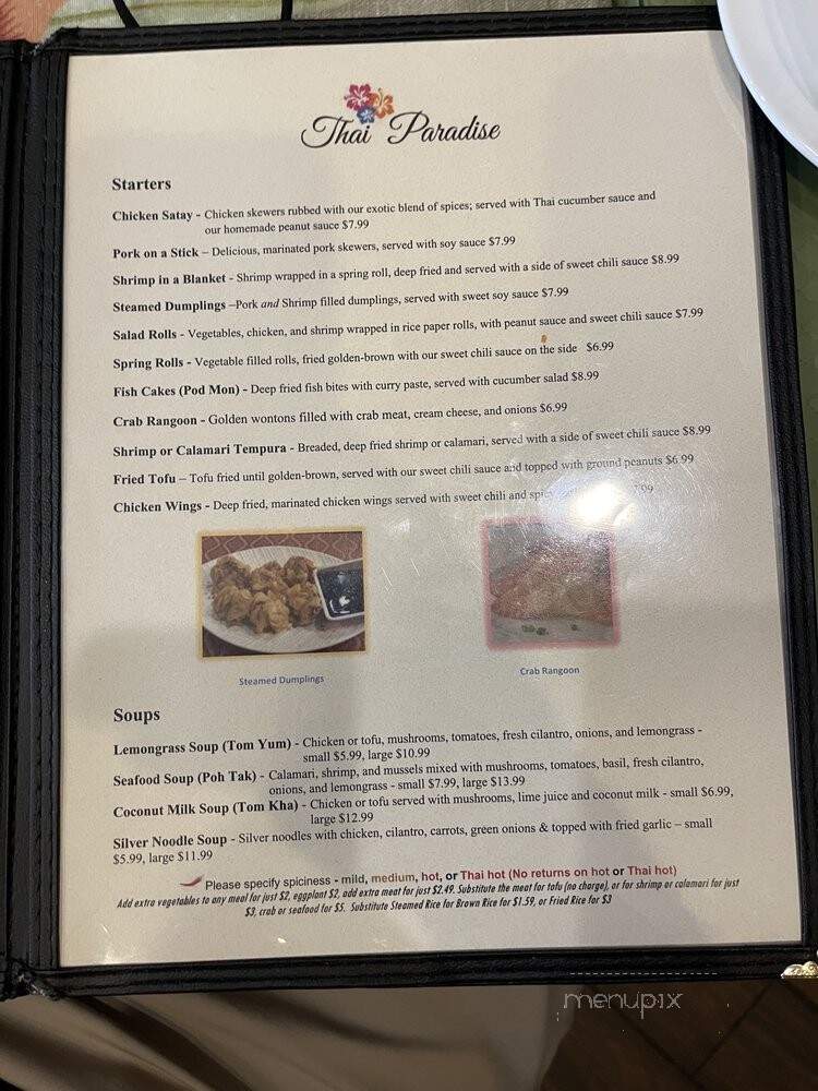 Thai Paradise - Indianapolis, IN menu_pic