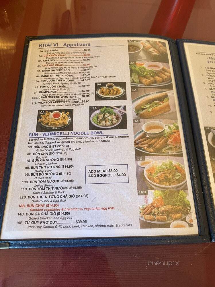Pho Duy - Denver, CO menu_pic