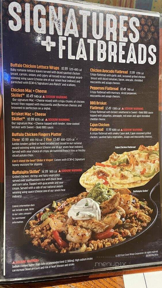 East Coast Wings - Philadelphia, PA menu_pic