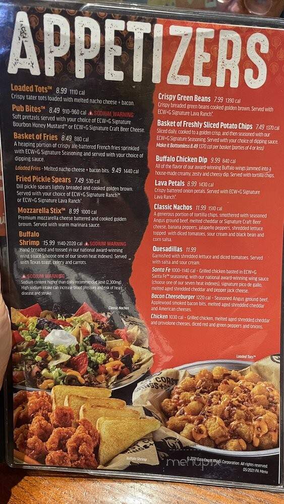 East Coast Wings - Philadelphia, PA menu_pic