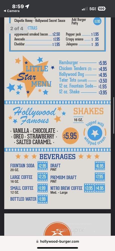 Hollywood Burger - Hollywood, CA menu_pic