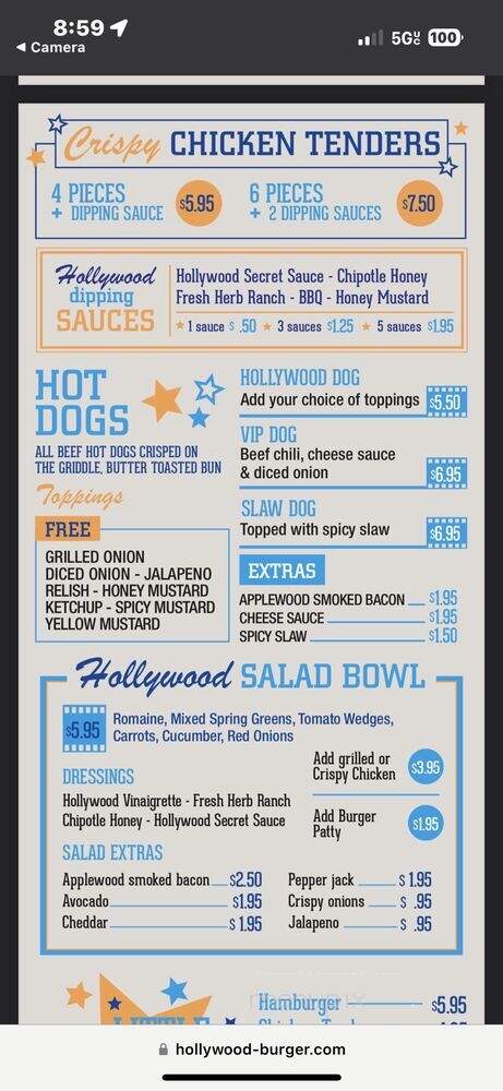 Hollywood Burger - Hollywood, CA menu_pic