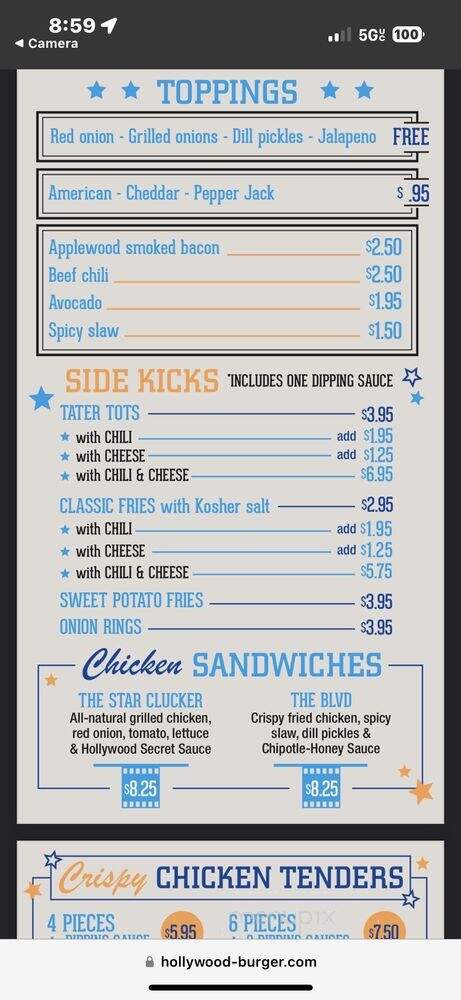 Hollywood Burger - Hollywood, CA menu_pic