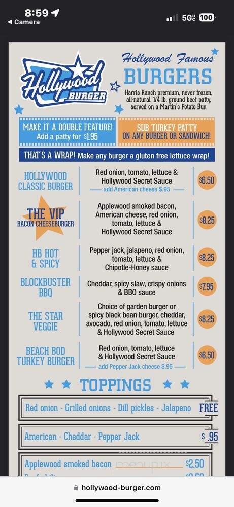 Hollywood Burger - Hollywood, CA menu_pic