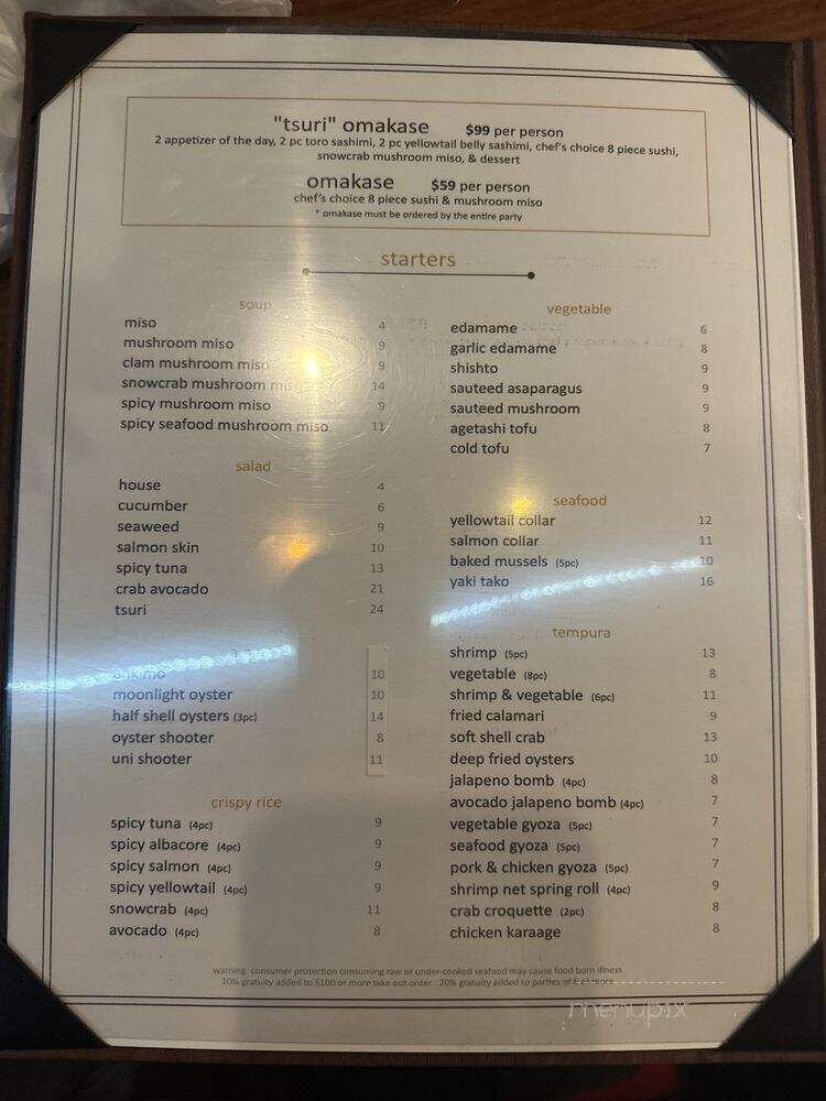 Tsuri - Los Angeles, CA menu_pic