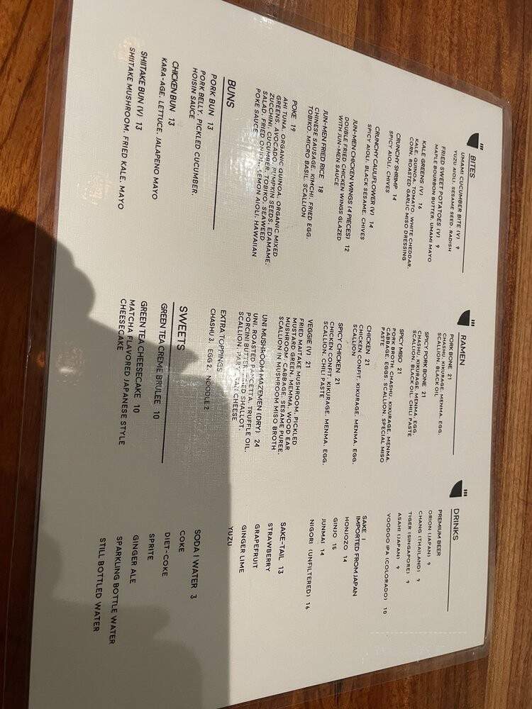 Jun-Men Ramen Bar - New York, NY menu_pic