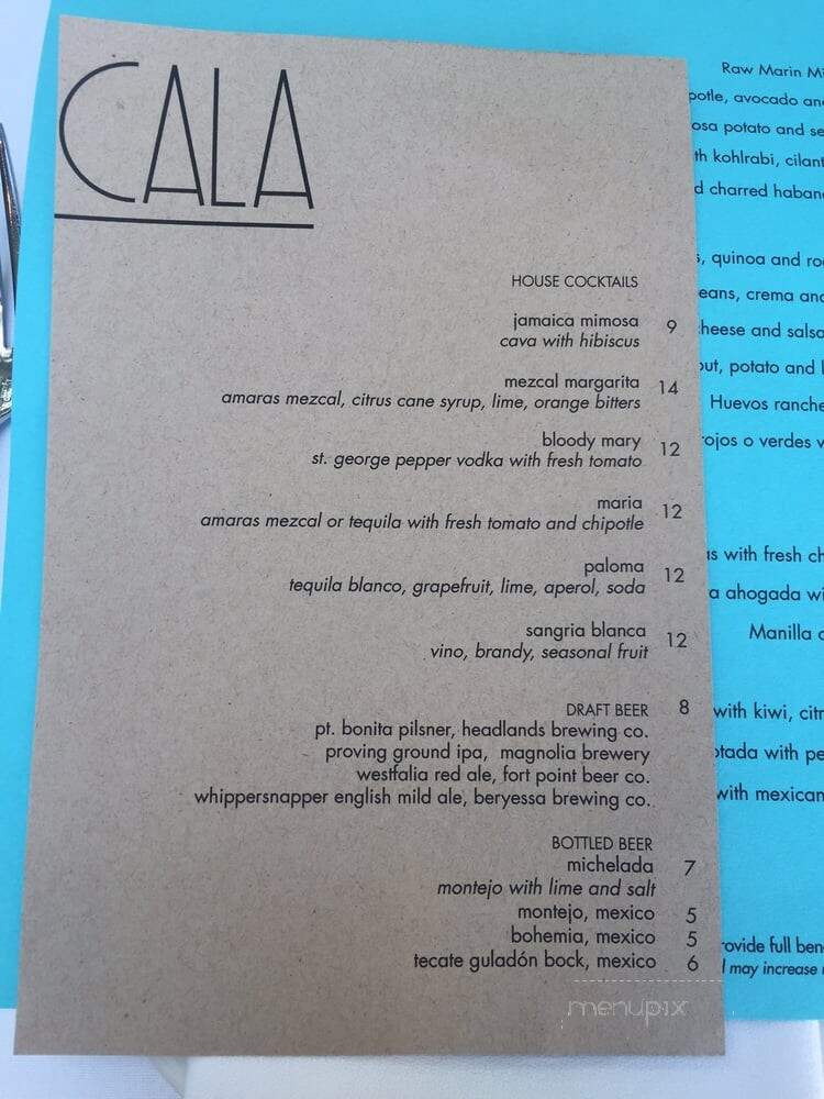 Cala - San Francisco, CA menu_pic