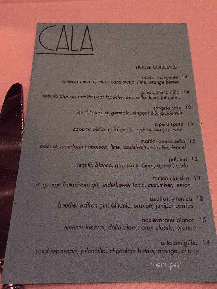 Cala - San Francisco, CA menu_pic