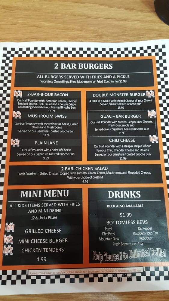 2 Bar 3 - Flagstaff, AZ menu_pic