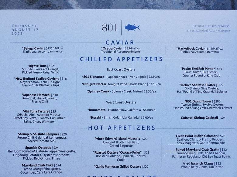 801 Fish - Clayton, MO menu_pic