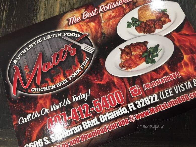 Matt's - Orlando, FL menu_pic