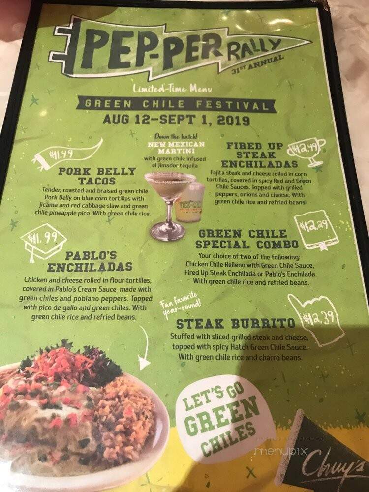 Chuy's - Beavercreek, OH menu_pic
