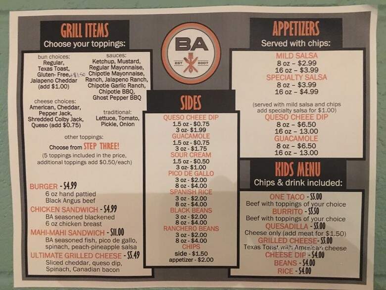 Ba Burrito - Jonesboro, AR menu_pic