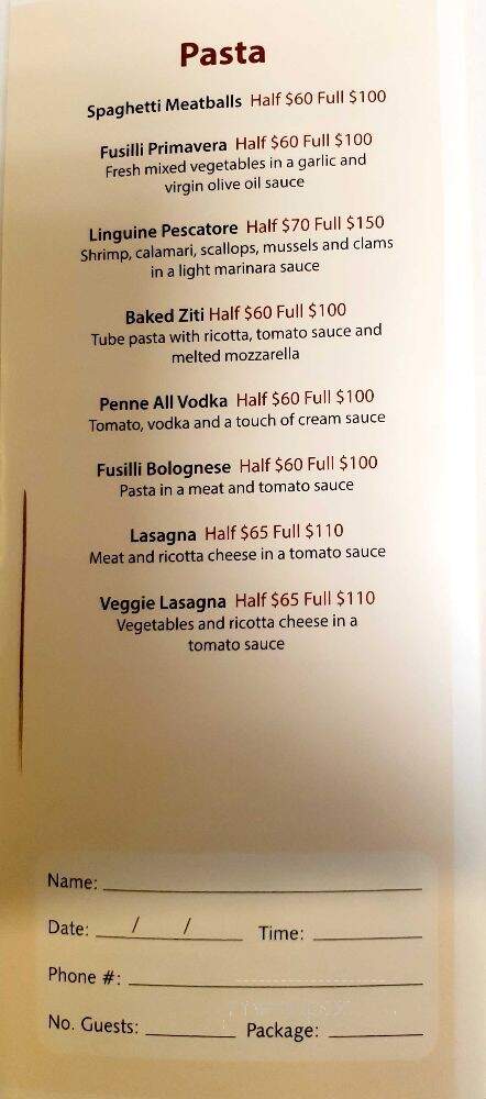 Delizia 92 - New York, NY menu_pic