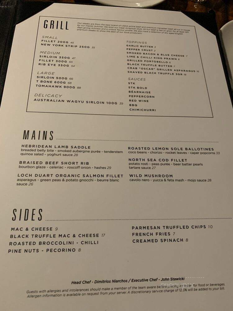 STK London - London, BC menu_pic