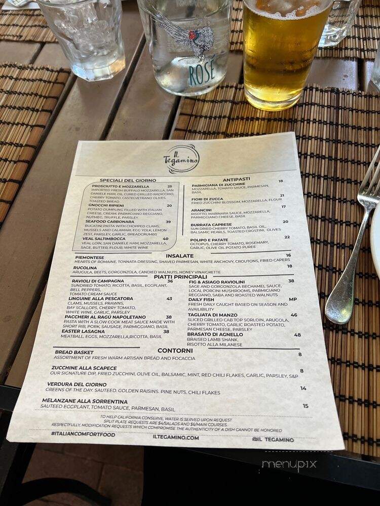 Il Tegamino - Carmel-By-The-Sea, CA menu_pic