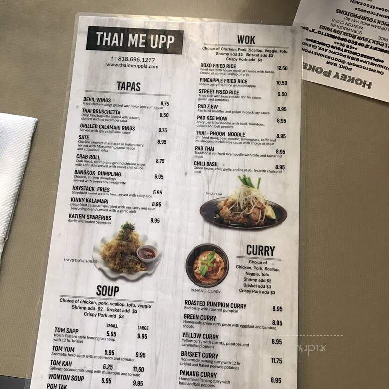 Thai Me Upp - Glendale, CA menu_pic