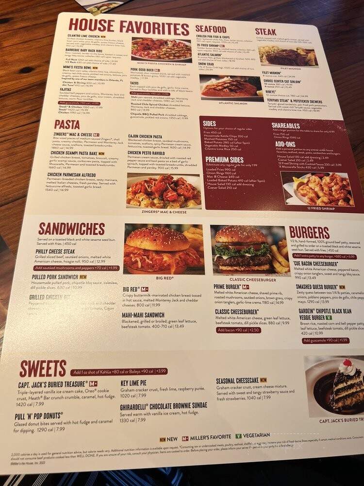 Miller's East Colonial Ale House - Orlando, FL menu_pic