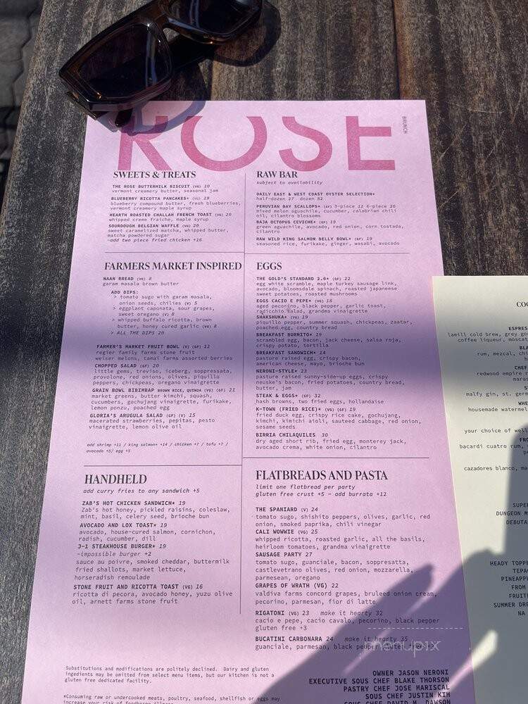 Rose Cafe - Venice, CA menu_pic