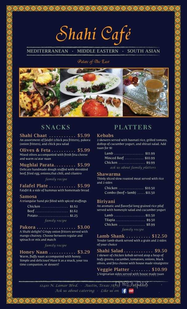 Shahi Cafe - Austin, TX menu_pic