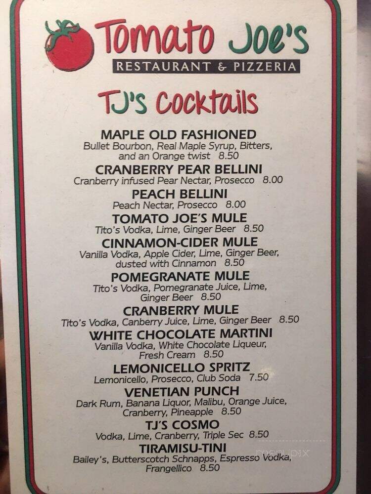 Tomato Joe's - Manchester, CT menu_pic