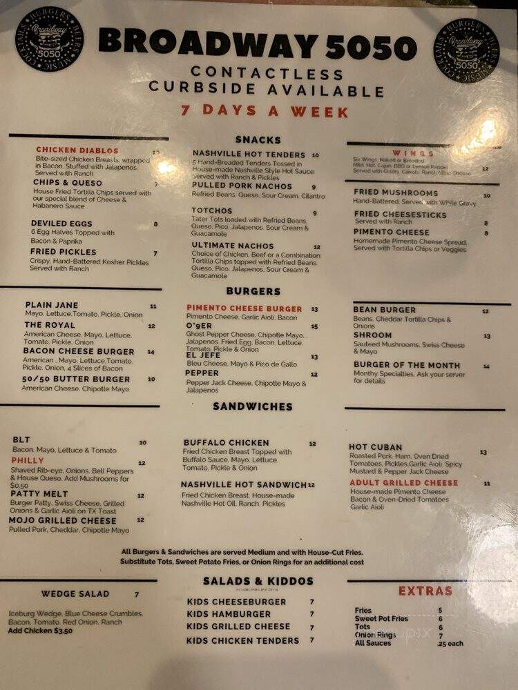 Broadway 50|50 - Alamo Heights, TX menu_pic