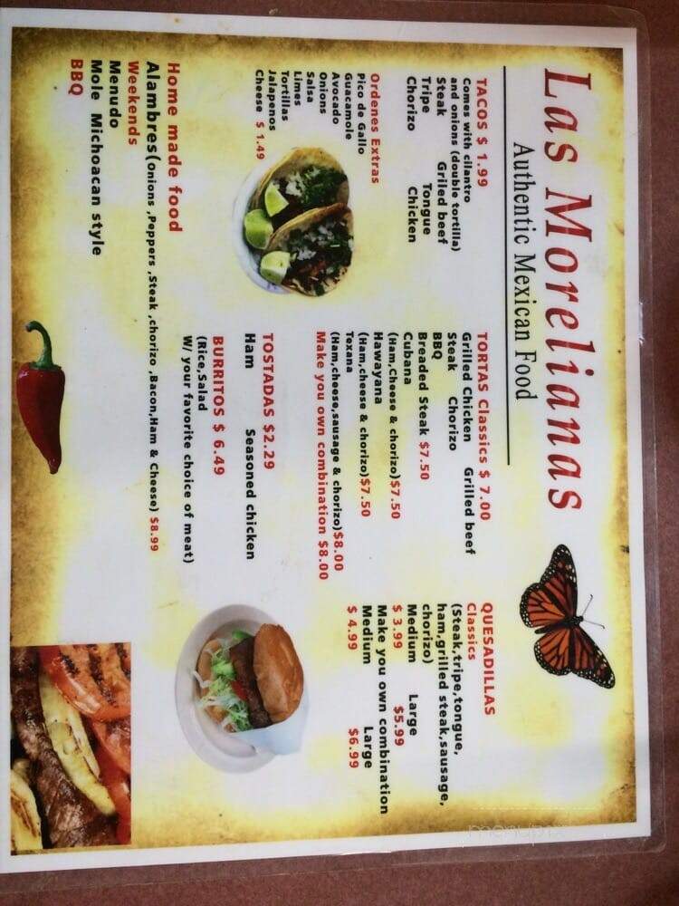 Las Morelianas - Hixson, TN menu_pic