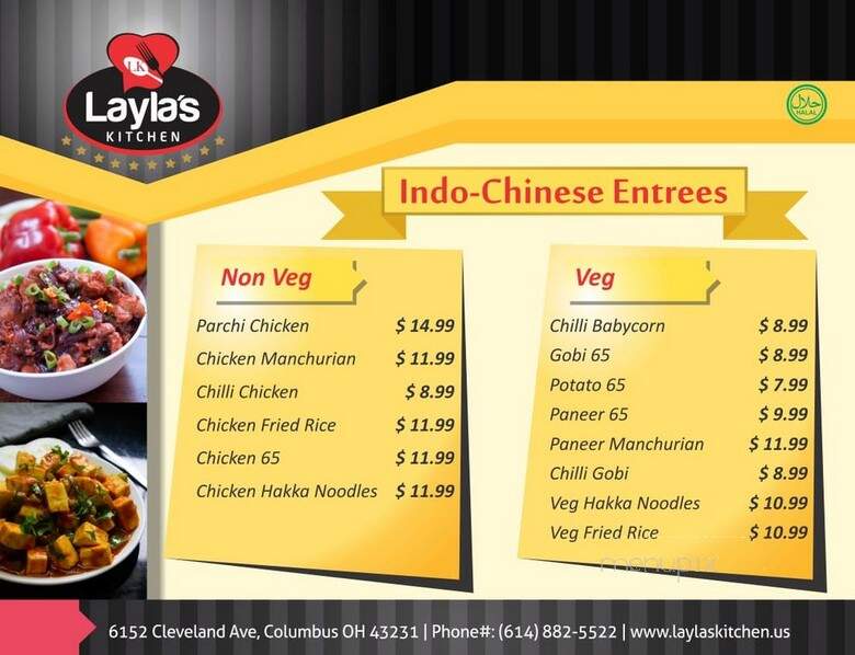 Layla's Kitchen - Columbus, OH menu_pic