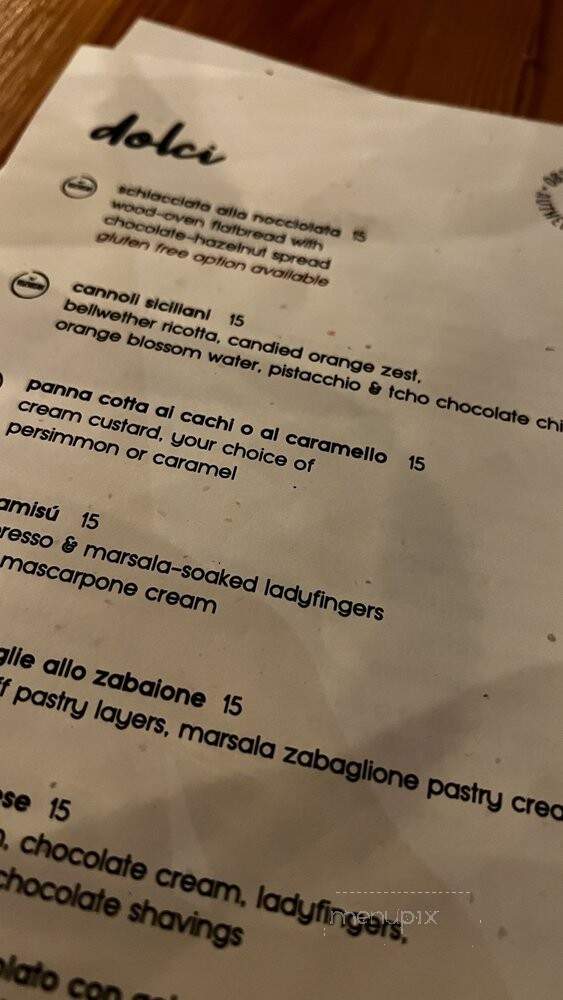 Ca' Momi Osteria - Napa, CA menu_pic