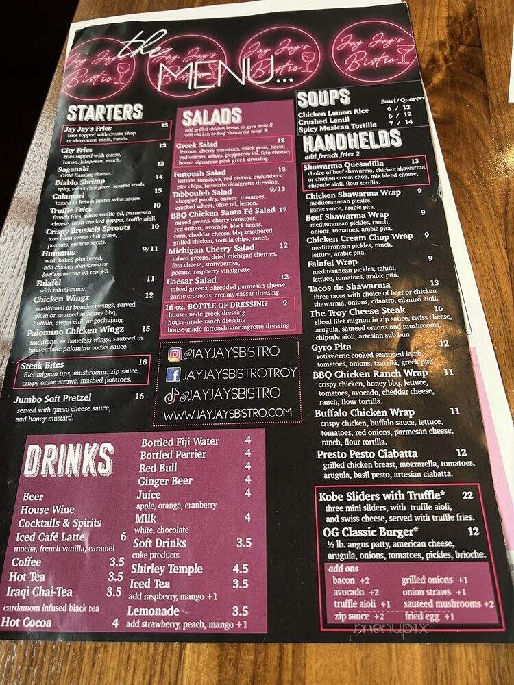 Jay Jay's Bistro - Troy, MI menu_pic