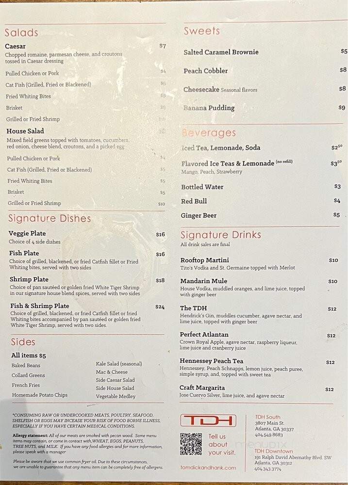 Tom, Dick & Hank - Atlanta, GA menu_pic