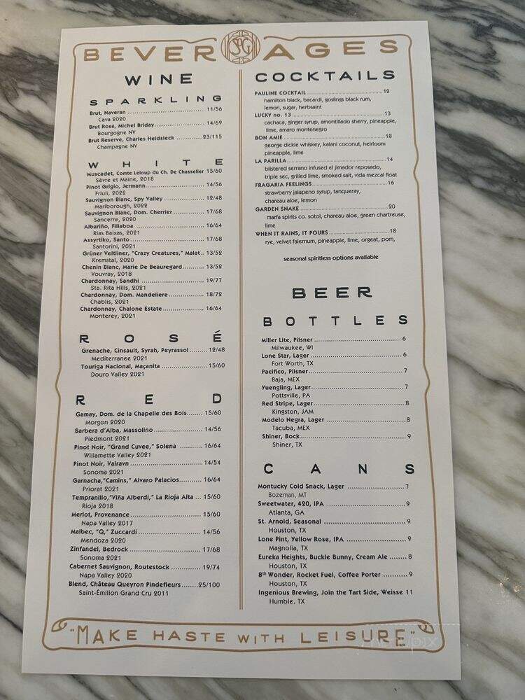 State of Grace - Houston, TX menu_pic