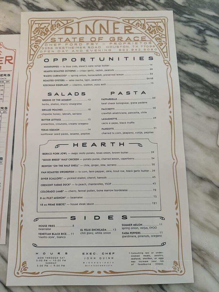 State of Grace - Houston, TX menu_pic