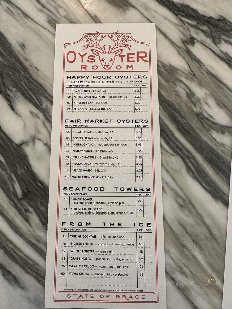 State of Grace - Houston, TX menu_pic