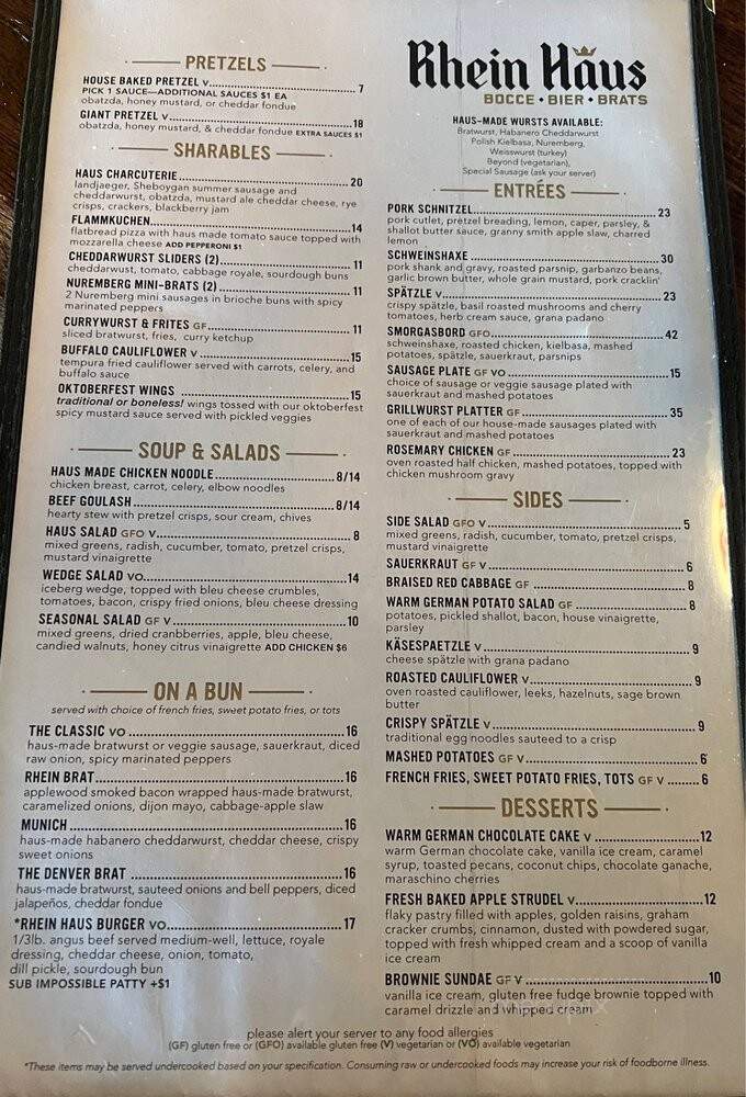 Rhein Haus Denver - Denver, CO menu_pic